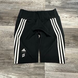 Adidas x Peloton Heat Dry Black‎ White Women XL 3-Stripes Bicycle Cycling Shorts